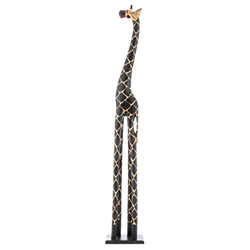Nexos Deko Giraffe Holzfigur Skulptur Afrika Handarbeit Größe 150 cm – dunkel von Nexos