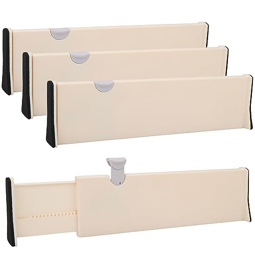 Kurtzy 4Stk Schubladenteiler Verstellbar Sortiersystem Schublade Kunststoff – 37,5 x 10 cm Schubladentrenner Verstellbar Schubladen Trennsystem für Küche, Kinderzimmer, Bad, Schreibtisch, Schrank von Kurtzy