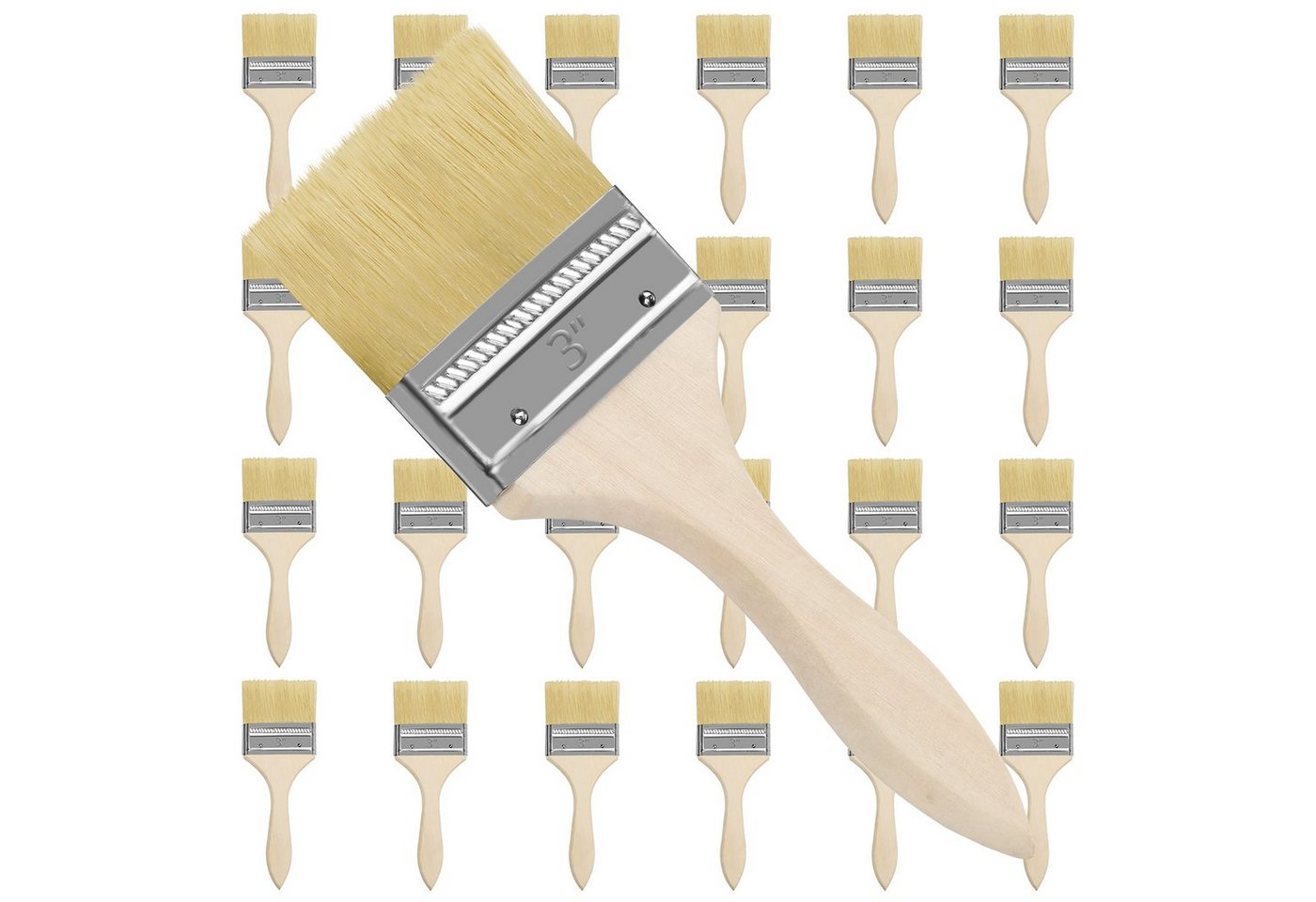 Kurtzy Lackierpinsel Reusable Brush Set - 24 Pieces, 76.2mm Head, 20cm Size, Reusable Brush Set - 24 Pieces, 76.2mm Brush Head, 20cm Size von Kurtzy