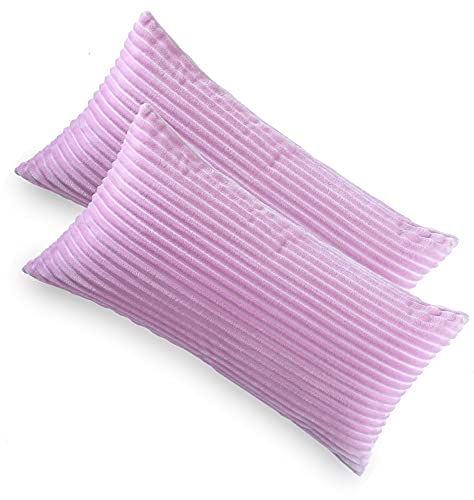 Kuscheli® 2er Set Kissenbezug im Doppelpack Cashmer Touch Fleece Kissenhülle, Sofakissen Kopfkissenbezug Kissenbezüge Couchkissen, Farbe:Rosa, Größe:2X 40x80 cm von Kuscheli