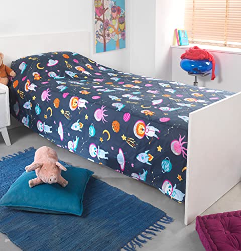 Kuscheli® Kinder Tagesdecke für Kinderbett Weltraum Spieldecke Kuscheldecke Krabbeldecke Bettüberwurf von Kuscheli