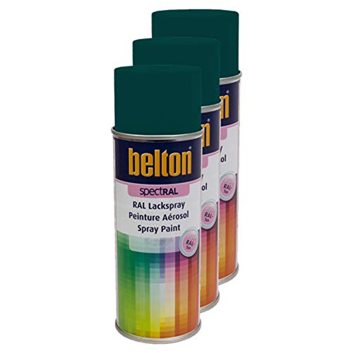 Kwasny 3X Belton Spectral Ral Lackspray Lack Spray Spraylack Blaugrün Hochglanz Ral 6004 400 Ml von Kwasny