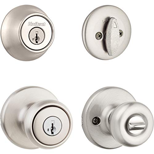 Kwikset 690 Tylo Entry Knob and Single Cylinder Deadbolt Combo Pack featuring SmartKey in Polished Brass von Kwikset