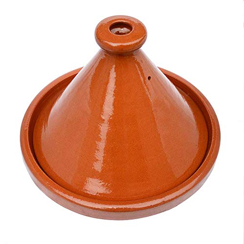 Marokkanische Tajine, Tagine, glasiert, Verziert, Kegelförmig, Ø 30 cm, zum Kochen für 4-5 Personen, Tontopf, Gartopf, Schmortopf, Handgefertigt in Marrakesch von L´orient - Das Tor zum Orient / Generisch