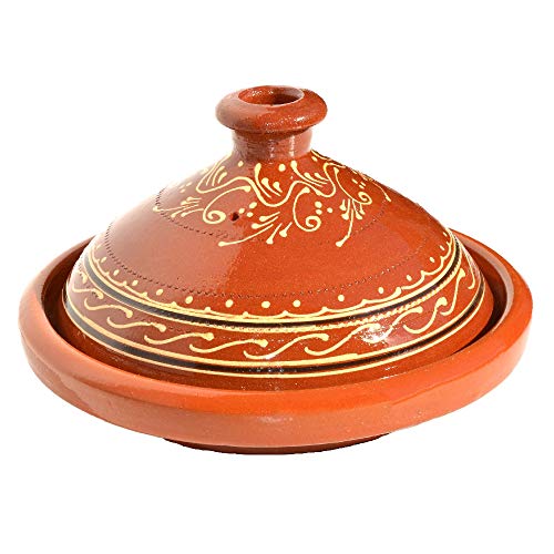 Marokkanische Tajine zum Kochen glasiert Ø 30 cm für 4-5 Personen | Handgefertigt Tontopf Gartopf Schmortopf Marokkanisch Arabisch Orientalisch von L´orient - Das Tor zum Orient / Generisch