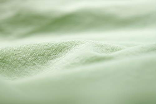 L1NK STUDIO Bettwäsche 150 X 220 cm - Bettbezug Baumwolle 100% (Perkal 200 Fäden) für Bett 90 cm Uni einfarbig Soft Green von L1NK STUDIO