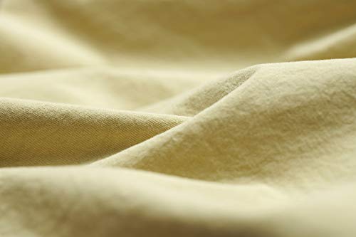 L1NK STUDIO Bettwäsche 220 X 220 cm - Bettbezug Baumwolle 100% (Perkal 200 Fäden) für Bett 135 cm Uni einfarbig Yellow von L1NK STUDIO