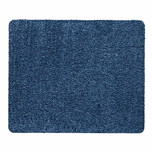 LA KO Baumwoll Fußmatte in verschiedenen Größen und Farben - waschbare Fußmatte, angenehm weich (blau, 50 x 60 cm) von LA KO