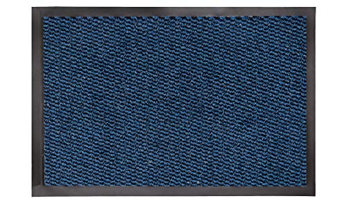 LA KO Sauberlaufmatte Luzern Größen - Fußmatte aus Polypropylen / Rücken mit erhöhter Rutschfestigkeit (blau, 90 x 150 cm) von LA KO