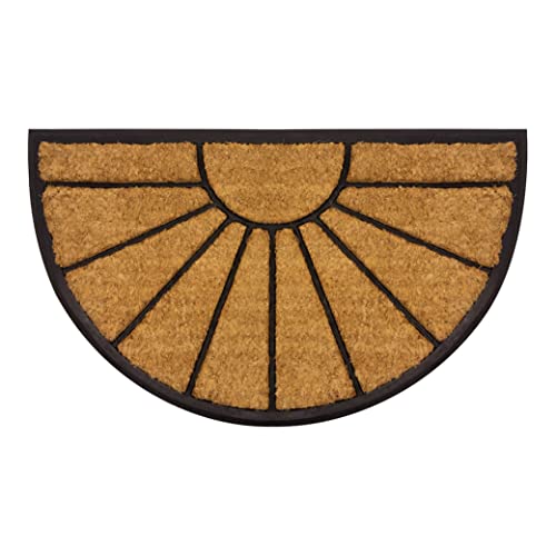 LA KO Kokosmatte - handgefertigte Fußmatte aus nachhaltigen Kokosfasern und Gummi - Türmatte für erhöhte Rutschfestigkeit (Sonne, 45 x 75 cm) von LA KO