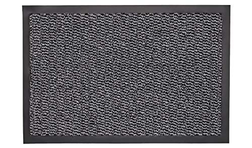 LAKO Sauberlaufmatte Luzern Größen - Fußmatte aus Polypropylen / Rücken mit erhöhter Rutschfestigkeit (Silber, 90 x 150 cm) von LA KO