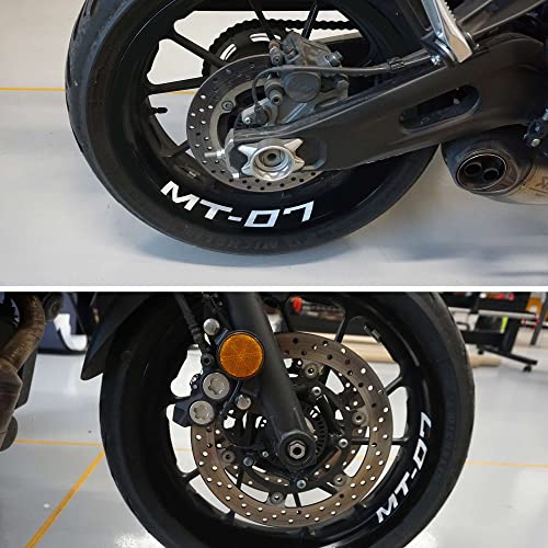 labelbike - Felgenaufkleber Motorrad Schriftzug Aufkleber für den Innenbereich Felgen Motorrad kompatibel mit Yamaha MT-07 Weiß von LABELBIKE