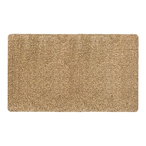 LA KO Baumwoll Fußmatte in verschiedenen Größen und Farben - waschbare Fußmatte, angenehm weich (beige, 60 x 100 cm) von LA KO