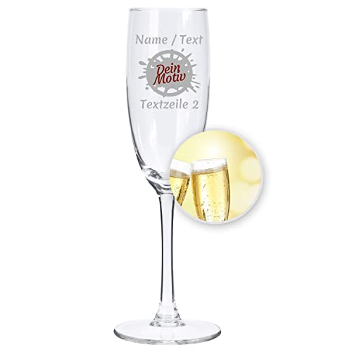 Sektglas/Champagnerglas mit Gravur personalisiert/Namen Text über 100 Motive, Sekt-Glas graviert als Geschenk zum Geburtstag Jahrestag Hochzeit Verlobung Silvester Richtfest von LALALO