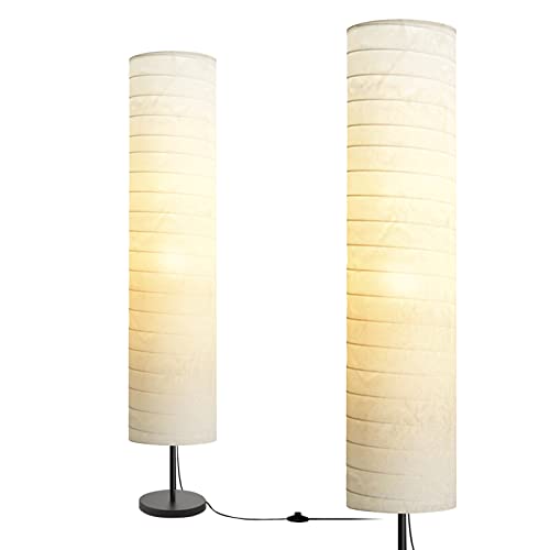 LALISU Stehlampe Papier Lampe Moderne Stehlampen mit Lampenschirm, Stehlampe für für Wohnzimmer Mit Fußschalter, Schlafzimmer und Arbeitszimmer (White-03) von LALISU