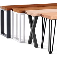 Sitzbank Esszimmer Holzbank 30x160x47cm, Möbelfüße Design Anthrazit / Roh - Roh / Schwarz - Lamo Manufaktur von LAMO MANUFAKTUR