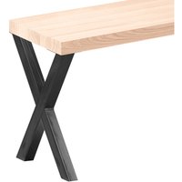 Sitzbank Esszimmer Holzbank 30x80x47cm, Möbelfüße Design Rohstahl mit Klarlack / Roh - Roh / Anthrazit - Lamo Manufaktur von LAMO MANUFAKTUR