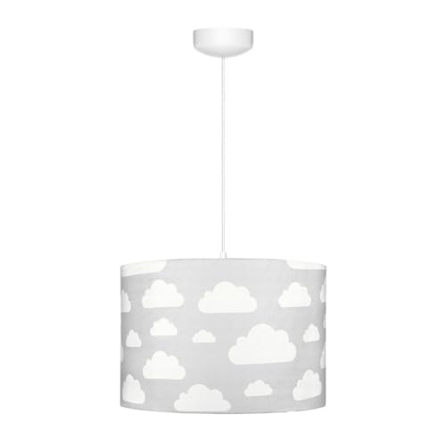 Lamps & Company Deckenlampe Kinderzimmer mit Wolkenmotiv, diese Wolkenlampe Kinderzimmer ist schön Babyzimmer Deko für Mädchen und Jungen, Lampenschirm grau mit dem Durchschnittmesser von 35 cm von LAMPS & COMPANY