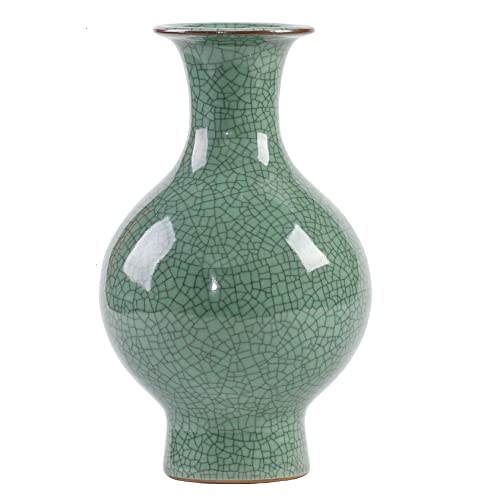 Chinesische Keramikkunst, handgefertigt, antike Eisriss-Glasur, große Porzellan-Blumenvase für Heimdekoration von LANLONG