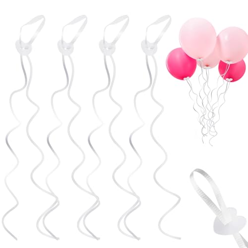 LANSKYLAN 100 Stück Ballonverschlüsse Helium mit Schnur Ballonband für Girlande Luftballon Verschluss Ballon Schnellverschlüsse Ballonbänder Luftballonverschlüsse für Hochzeitsfeier Geburtstag Party von LANSKYLAN