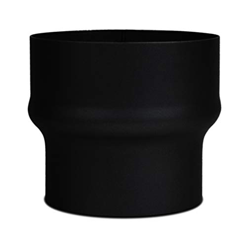 LANZZAS Rauchrohr Erweiterung von Ø 120 mm auf Ø 150 mm - Farbe: schwarz - Ofenrohrerweiterung von LANZZAS