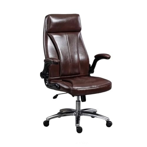 LAPADULA Home-Office-Stuhl Executive-Bürostuhl, Verstellbarer Nickerchen-Computer-Drehstuhl, Business-Stuhl, Arbeitsstuhl mit hoher Rückenlehne Moderne Stühle (Color : Brown) von LAPADULA