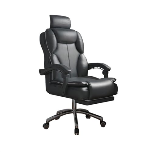 LAPADULA Home-Office-Stuhl Home Comfort Gaming-Stuhl mit hoher Rückenlehne, sitzender Hebe-Sessel, Schlafzimmer-Drehstuhl, Sofa-Sitz, Bürostuhl Moderne Stühle (Color : Black) von LAPADULA