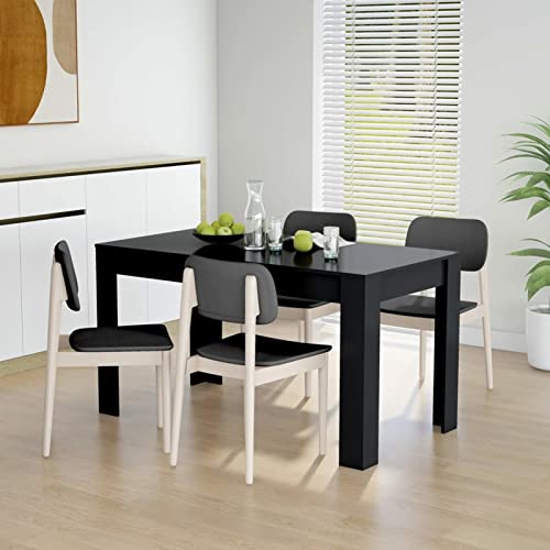 LAPOOH Esstisch, Dining Table, Esszimmertisch, Küchentisch, Tisch Esszimmer, Küchen Tisch, Kitchen Table, Mehrzwecktisch, Schwarz 140x74,5x76 cm Spanplatte von LAPOOH