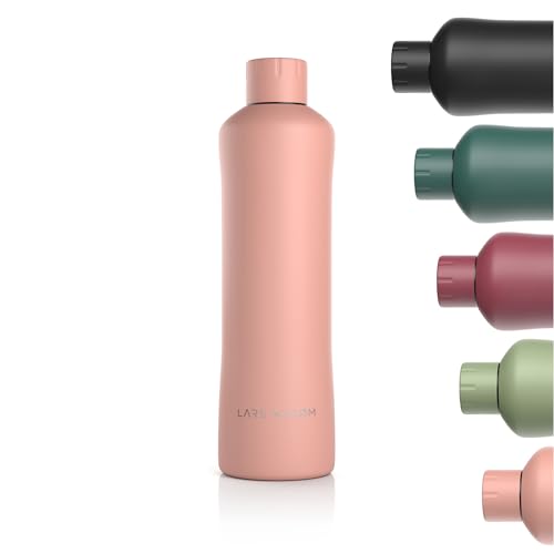 LARS NYSØM Trinkflasche Edelstahl 1000ml | BPA-freie Isolierflasche 1 Liter | Auslaufsichere Wasserflasche für Sport, Fahrrad, Hund, Baby, Kinder | Thermosflasche (Nude, 1000ml) von LARS NYSØM