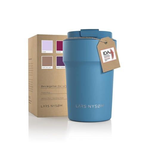 LARS NYSØM Thermo Kaffeebecher-to-go 380ml | BPA-freier Travel Mug 0.38 Liter mit Isolierung | Auslaufsicherer Edelstahl Thermobecher für Kaffee und Tee unterwegs | Teebecher (Niagara, 380ml) von LARS NYSØM