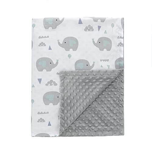 Babydecke kuscheldecke 100% Baumwolle 78x100cm, Kinder Krabbeldecke Polar Fleece Komfort, Super Weichem Baby Decke (Elefant) von LAT LEE AND TOWN