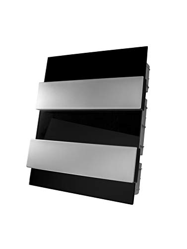 Moderne Delux Unterputz Kleinverteiler 8 12 und 24 Module Sicherungskasten Verteilerkasten für Wand Einbau 1-reihig und 2-reihig IP4x (24 Module schwarz Glas) von LATRANS