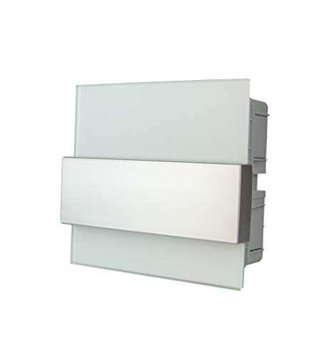 Moderne Delux Unterputz Kleinverteiler 8 12 und 24 Module Sicherungskasten Verteilerkasten für Wand Einbau 1-reihig und 2-reihig IP4x (8 Module weiss Glas) von LATRANS