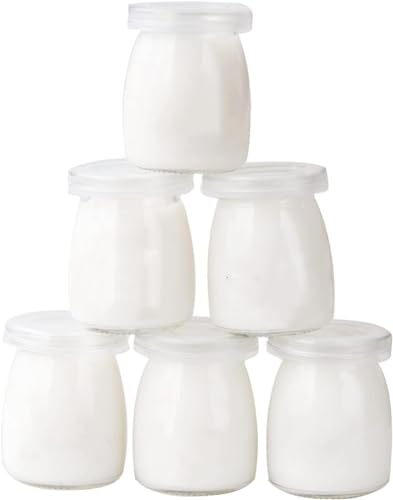 LATRAT Joghurtgläser 6 Gläser mit Deckel,Sahne-Dessertglas Puddingglas Gläser (Kapazität 150 ml) von LATRAT