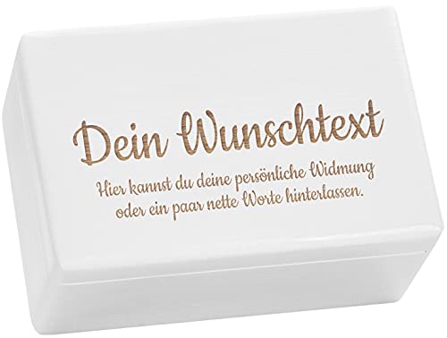 LAUBLUST Holzkiste Personalisiert mit Wunsch-Gravur - Geschenkkiste & Erinnerungsbox | M - ca. 30x20x14cm, Weiß FSC® von LAUBLUST