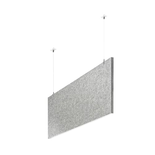 LAUTLOZ Akustik Deckenelement baffelz mit Odenwalddeckenträger für Büroräume lichtgrau 100x50x2,5cm von LAUTLOZ