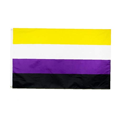 LAVALINK Non-Binary Flags Rainbows Homosexuell Pride Banner Doppelt Vernähte Gender Queer Gender Identity-flaggen Mit Messingösen von LAVALINK