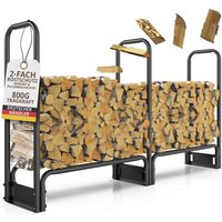 Kaminholzregal außen Metall verzinkt Stapelhilfe Brennholz 800kg Holz Unterstand ohne Dach von LAWA LIVING AND LIFESTYLE