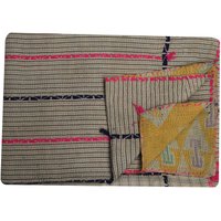 Vintage Kantha Quilt, Handgemachte Baumwolldecke, Boho Decke von LArtisanale