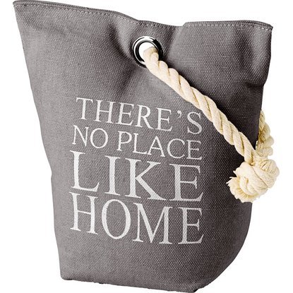 Lilienburg Türstopper schwer 2 kg Stoff Sack Grau Vintage Seil "Theres No Place Like Home " (Grau 1) von LB H&F