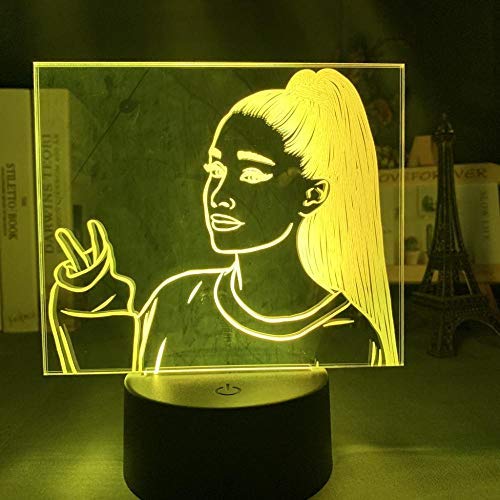 Led Nachtlicht für Sänger Ariana Grande Fans Home Decoration Illusion Licht USB-Batterie LED bunte 3D-Lampe Kinder Geburtstagsgeschenke-16 Farben mit Fernbedienung von Lbvrgg