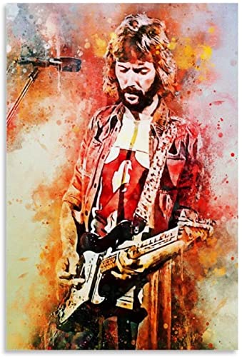 LBMED GemäLde Auf Leinwand Eric Clapton Soul Rock and Blues Gitarrist für Schlafzimmerdekor Wandkunst Malerei Poster Druckt Bilder 15.7"x23.6"(40x60cm) Kein Rahmen von LBMED