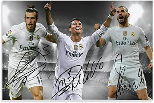 LBMED Leinwand Bilder Kunst Cristiano Ronaldo Gareth Bale Karim Benzema für Wohnzimmerdekoration Malerei Poster Druckt Gedruckte 19.7"x27.6"(50x70cm) Kein Rahmen von LBMED