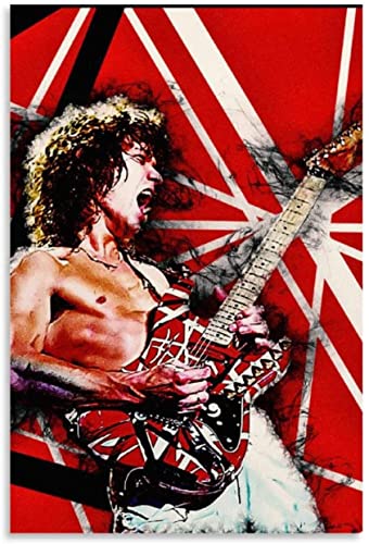 LBMED Leinwand Bilder Kunst Eddie Van Halen, Gitarrist für Esszimmerdekoration Malerei Poster Druckt Gedruckte 23.6"x35.4"(60x90cm) Kein Rahmen von LBMED