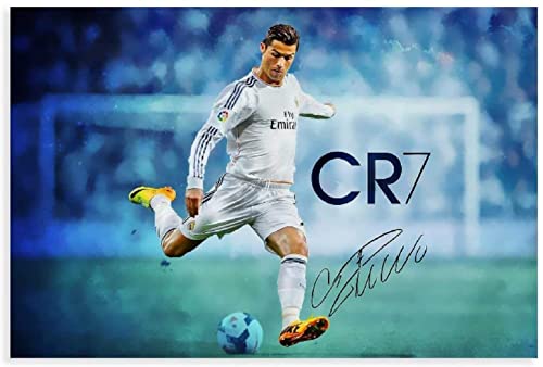 LBMED Leinwand Druck Poster Fußball-Fußballer Cristiano Ronaldo (40) für die Dekoration des Esszimmers Wandkunst Kunstwerk Malerei Kunstdrucke Bild 23.6"x35.4"(60x90cm) Kein Rahmen von LBMED