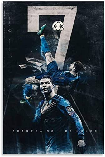 LBMED Leinwand Malerei Bild Fußball-Poster Cristiano Ronaldo CR7 5 Poster für Schlafzimmerdekoration Poster Wandkunst Bilder Und Drucke 23.6"x35.4"(60x90cm) Kein Rahmen von LBMED