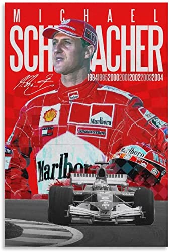 LBMED Poster Und Gedruckte Michael-Schumacher Der Beste F1-Rennfahrer für Raumdekoration Leinwand Malerei Wandkunst Bilder 19.7"x27.6"(50x70cm) Kein Rahmen von LBMED