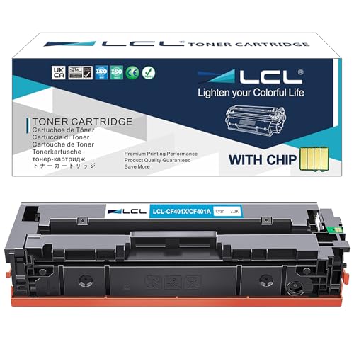 LCL Kompatibel 201A 201X CF401A CF401X 2300Seiten 1Pack(1Stück Cyan) Tonerkartusche für HP Color Laserjet Pro M252dw M252n Laser Jet Pro MFP M277dw M277n MFP-M277c6 von LCL