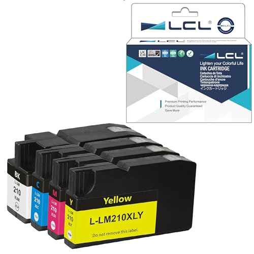 LCL Kompatibel Tintenpatrone 210XL (1Schwarz 1Cyan 1Magenta 1Gelb) Kompatibel für Lexmark OfficeEdge Pro4000c Pro4000 Pro5500 Pro5500t von LCL