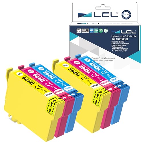 LCL Kompatibel Tintenpatrone 604 XL 604XL C13T10H14010 C13T10H24010 C13T10H34010 C13T10H44010 High Yield (2Cyan 2Magenta 2Gelb) Kompatibel für Epson Expression Home XP-2200 XP-2205 XP-3200 von LCL